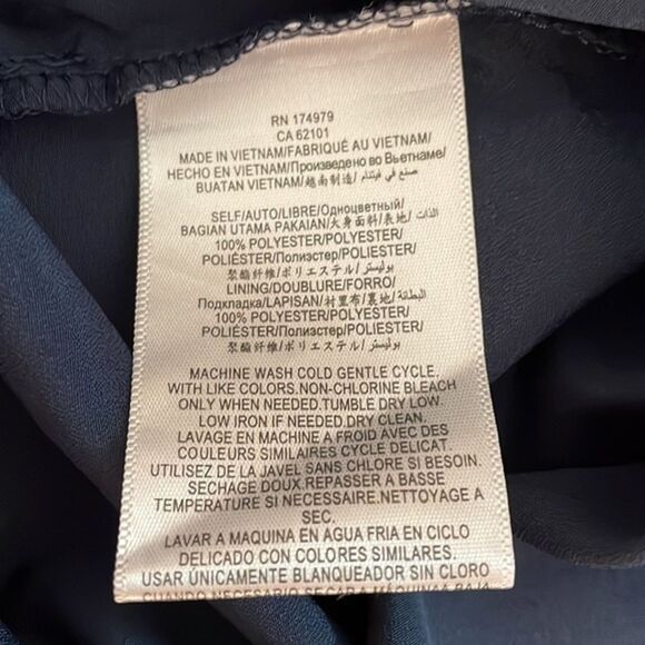 BCBGeneration Navy Blue Sleeveless Mini Shift Dress Womens Medium Chiffon - Picture 10 of 10